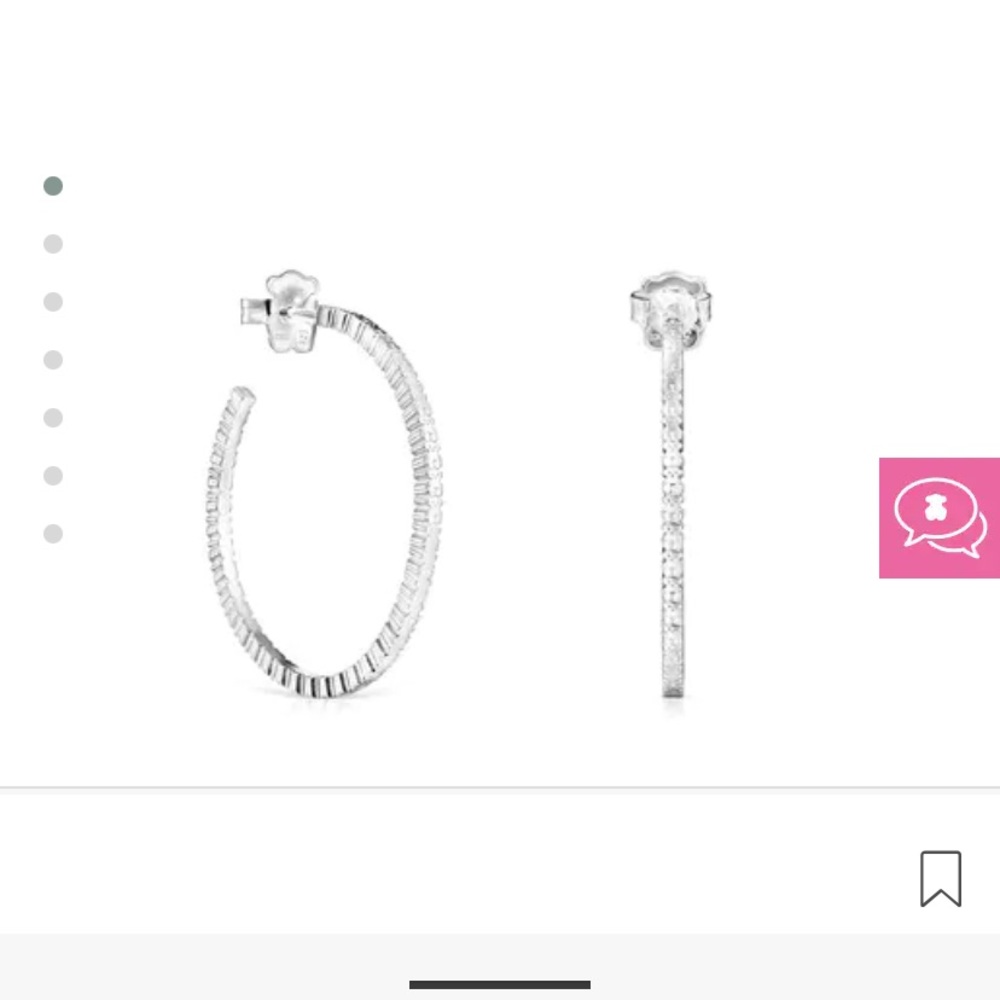 Original Tous Large Silver Straight disc Earrings